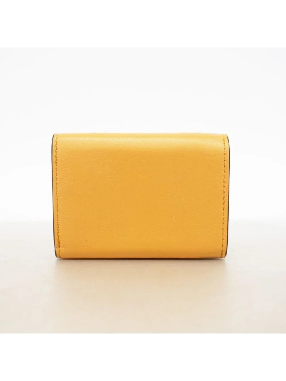Fendi Trifold Wallet Leather Brown Gold
